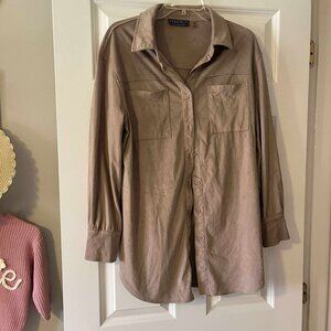 Bagatelle Suede Button Down Medium